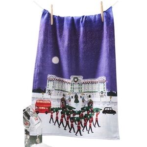 Anthropologie holiday in the city London 100% Cotton dish towel sold out NWT